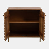 30" Midcentury Slat 2 Door Cabinet, Mango Brwn from Sagebrook Home - Luna Furniture