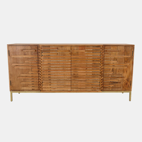 30" Midcentury Slat Sideboard, Mango Brwn from Sagebrook Home - Luna Furniture