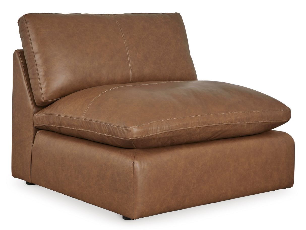 Emilia Caramel Leather 7-Piece Modular Sectional -  Ashley - Luna Furniture