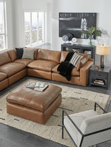 Emilia Caramel Leather 7-Piece Modular Sectional -  Ashley - Luna Furniture