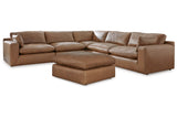 Emilia Caramel 5-Piece Sectional and Ottoman -  Ashley - Luna Furniture