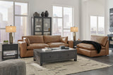 Emilia Caramel Leather 3-Piece Sofa -  Ashley - Luna Furniture