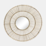 31" Rattan Mirror Wall Decor, Natural - 15044