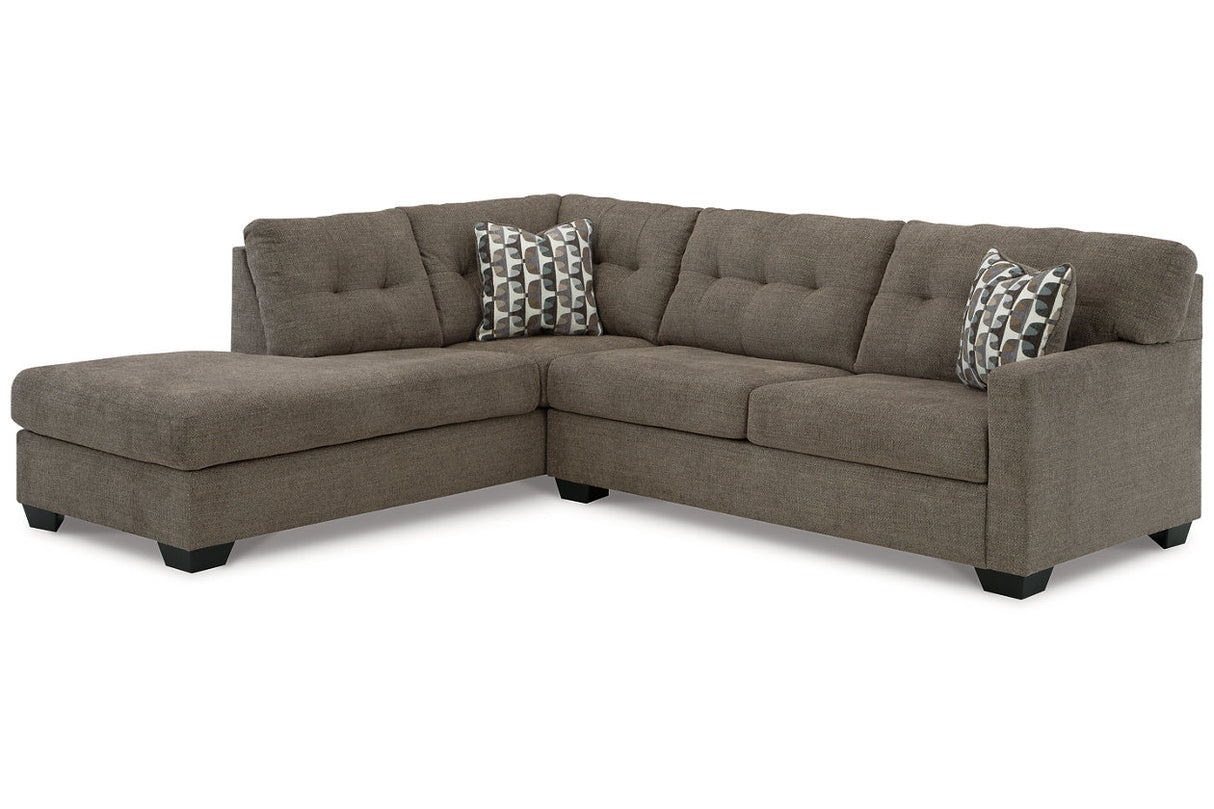 Mahoney Chocolate 2-Piece Sleeper Sectional with Chaise -  Ashley - Luna Furniture