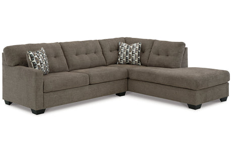 Mahoney Chocolate 2-Piece Sleeper Sectional with Chaise -  Ashley - Luna Furniture