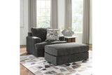 Karinne Smoke Sofa, Loveseat, Oversized Chair and Ottoman -  Ashley - Luna Furniture