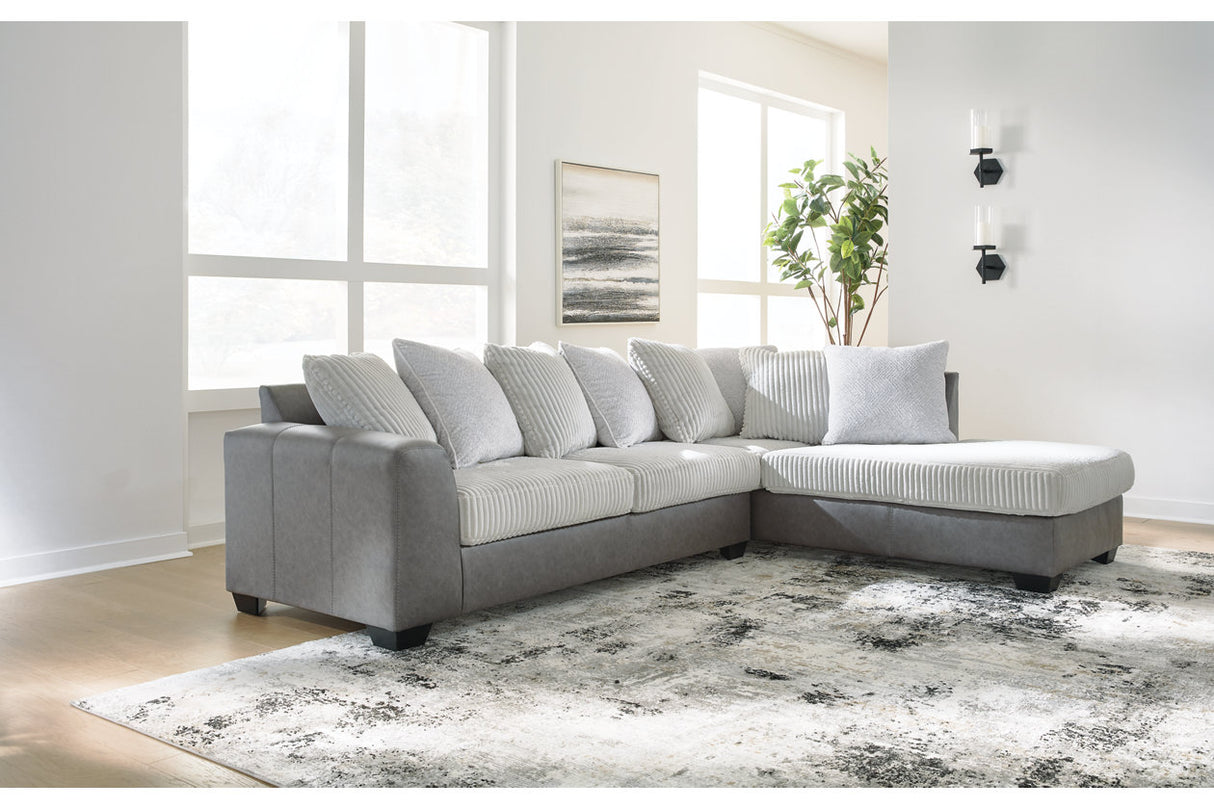 Clairette Court Alloy 2-Piece Sectional with Chaise -  Ashley - Luna Furniture