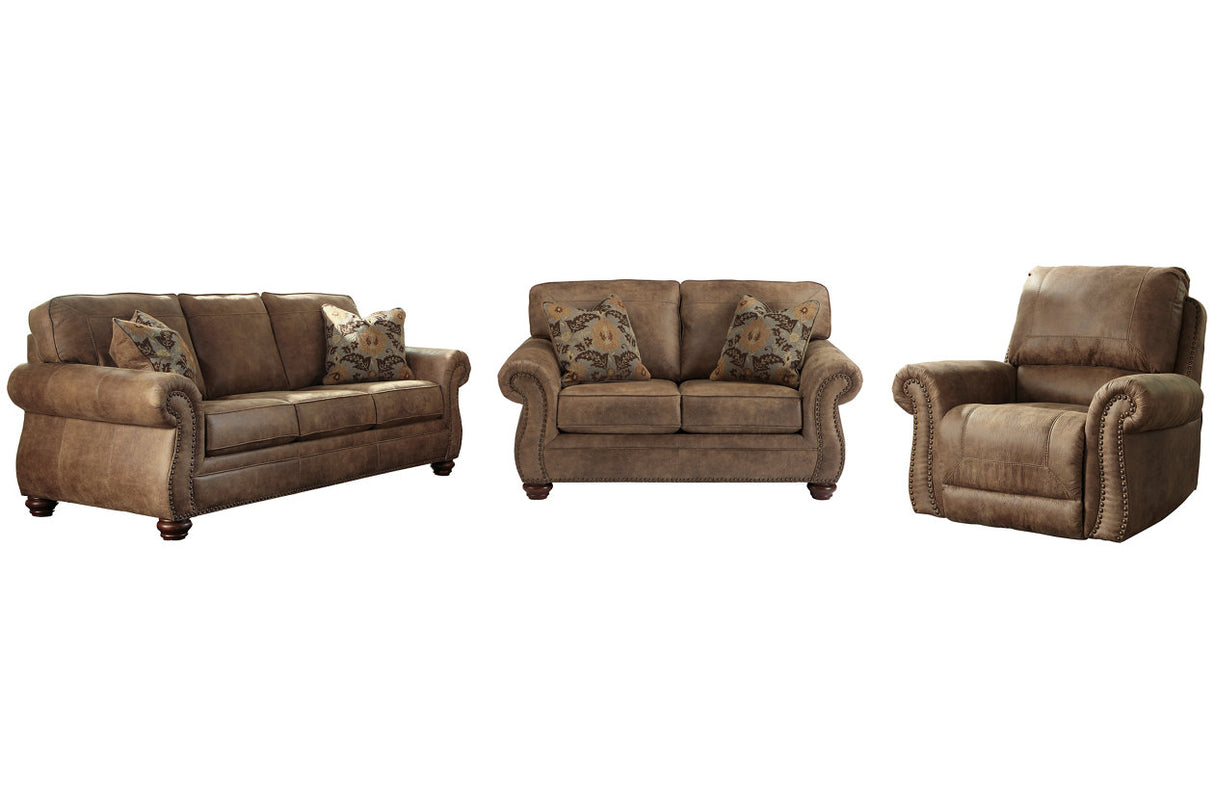 Larkinhurst Earth Sofa and Loveseat with Recliner -  Ashley - Luna Furniture