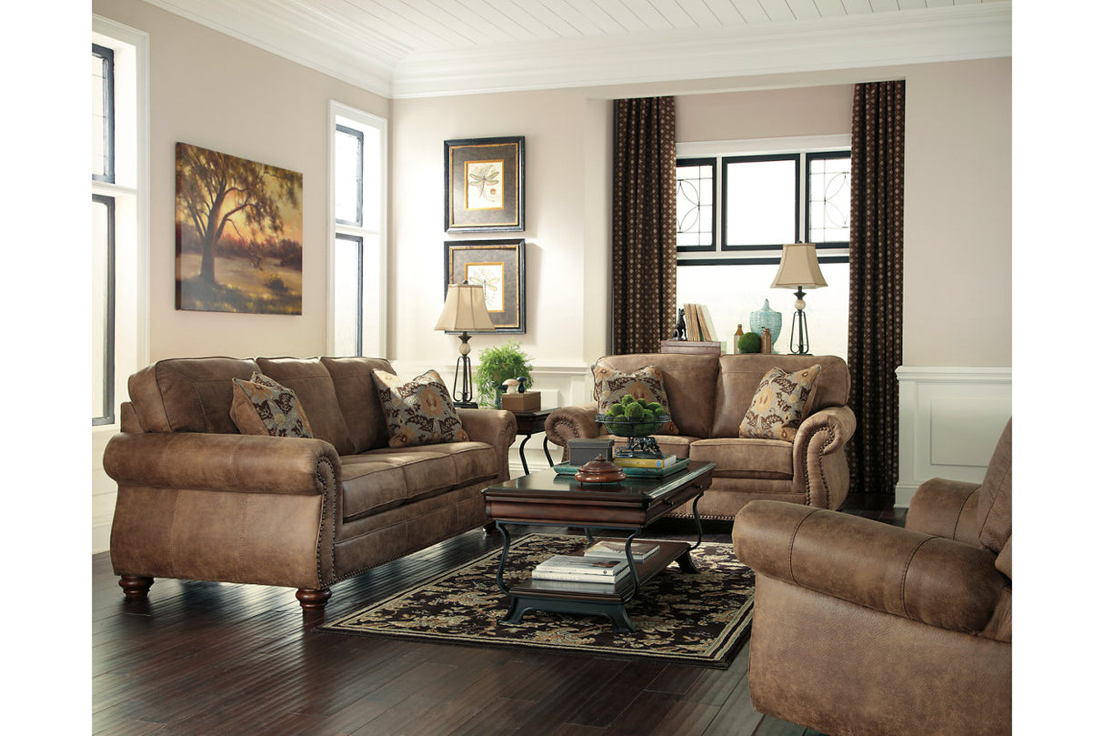 Larkinhurst Earth Sofa and Loveseat with Recliner -  Ashley - Luna Furniture