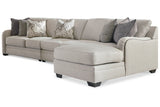 Dellara Chalk 3-Piece sectional with Chaise -  Ashley - Luna Furniture