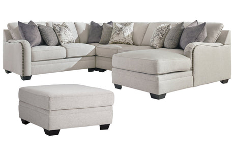 Dellara Chalk 4-Piece Sectional with Ottoman from Ashley - Luna Furniture