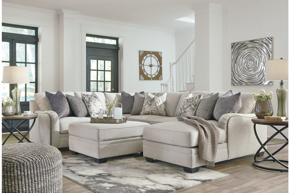 Dellara Chalk 4-Piece Sectional with Ottoman -  Ashley - Luna Furniture