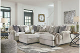 Dellara Chalk 4-Piece Sectional with Ottoman -  Ashley - Luna Furniture