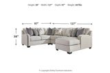 Dellara Chalk 4-Piece Sectional with Ottoman -  Ashley - Luna Furniture