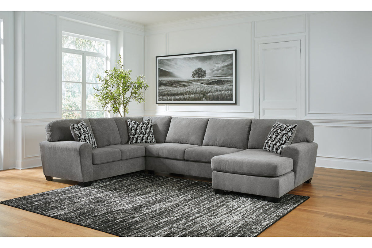 Birkdale Court Gray 3-Piece Sectional with Chaise -  Ashley - Luna Furniture