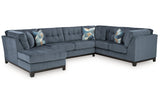 Maxon Place Navy 3-Piece Sectional with Chaise -   - Luna Furniture