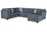 Maxon Place Navy 3-Piece Sectional with Chaise -   - Luna Furniture