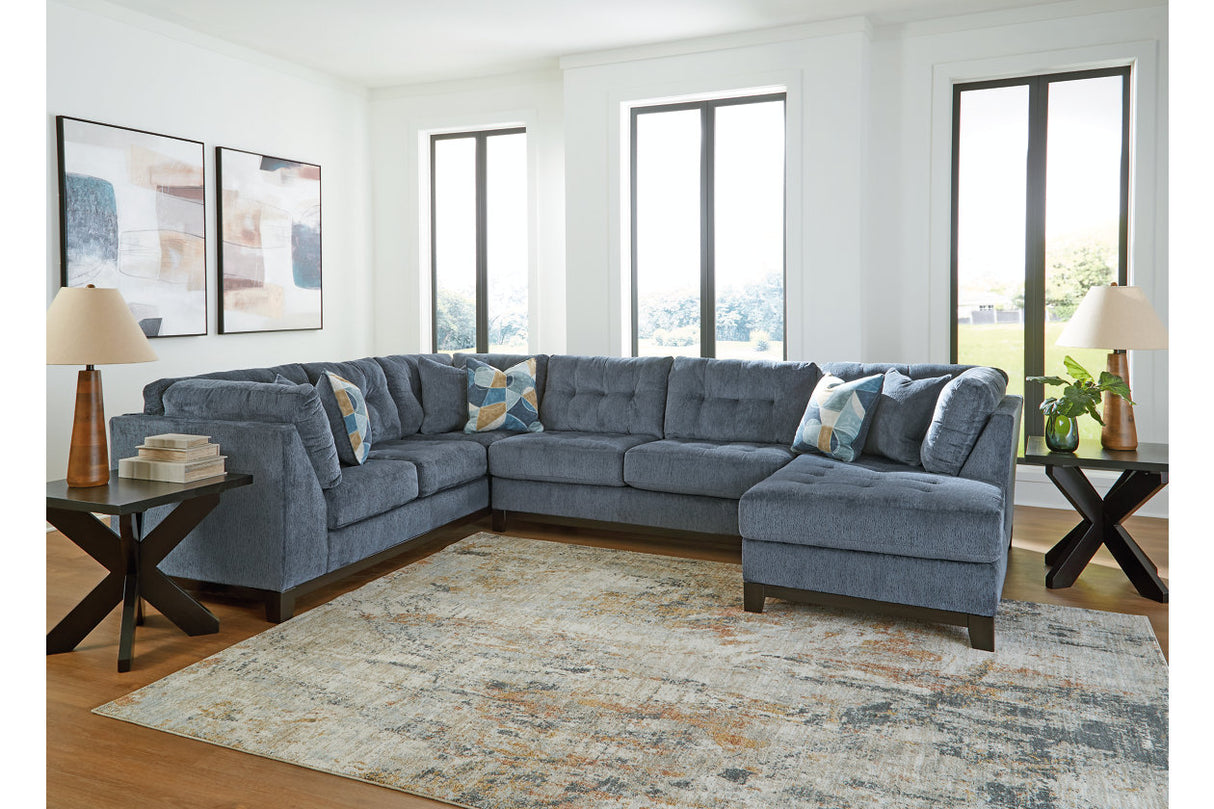 Maxon Place Navy 3-Piece Sectional with Chaise -   - Luna Furniture