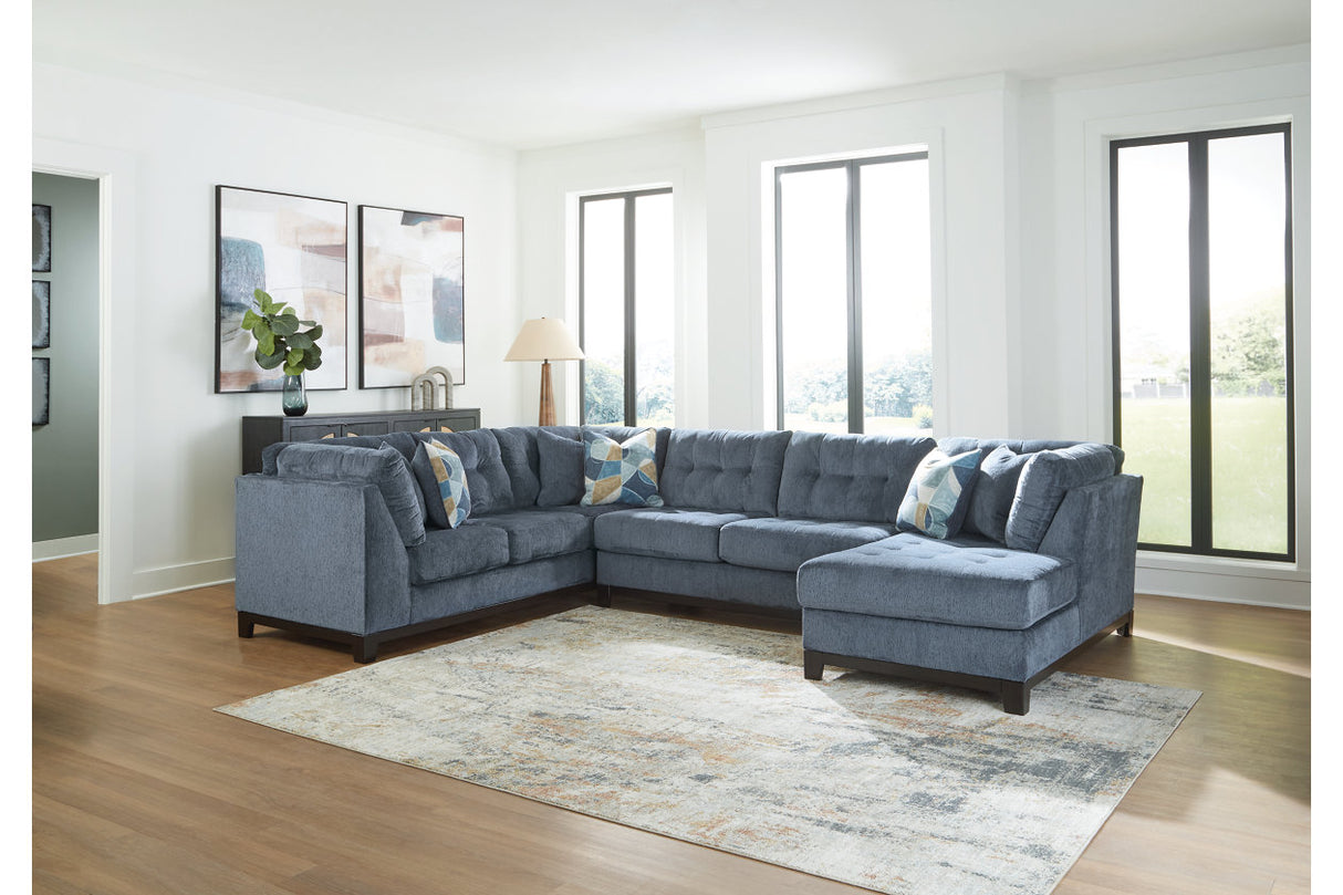 Maxon Place Navy 3-Piece Sectional with Chaise -   - Luna Furniture