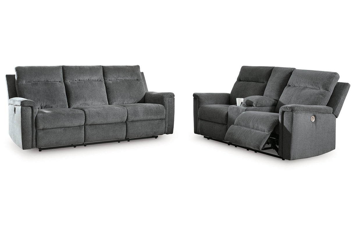 Barnsana Gravel Power Reclining Living Room Set -  Ashley - Luna Furniture