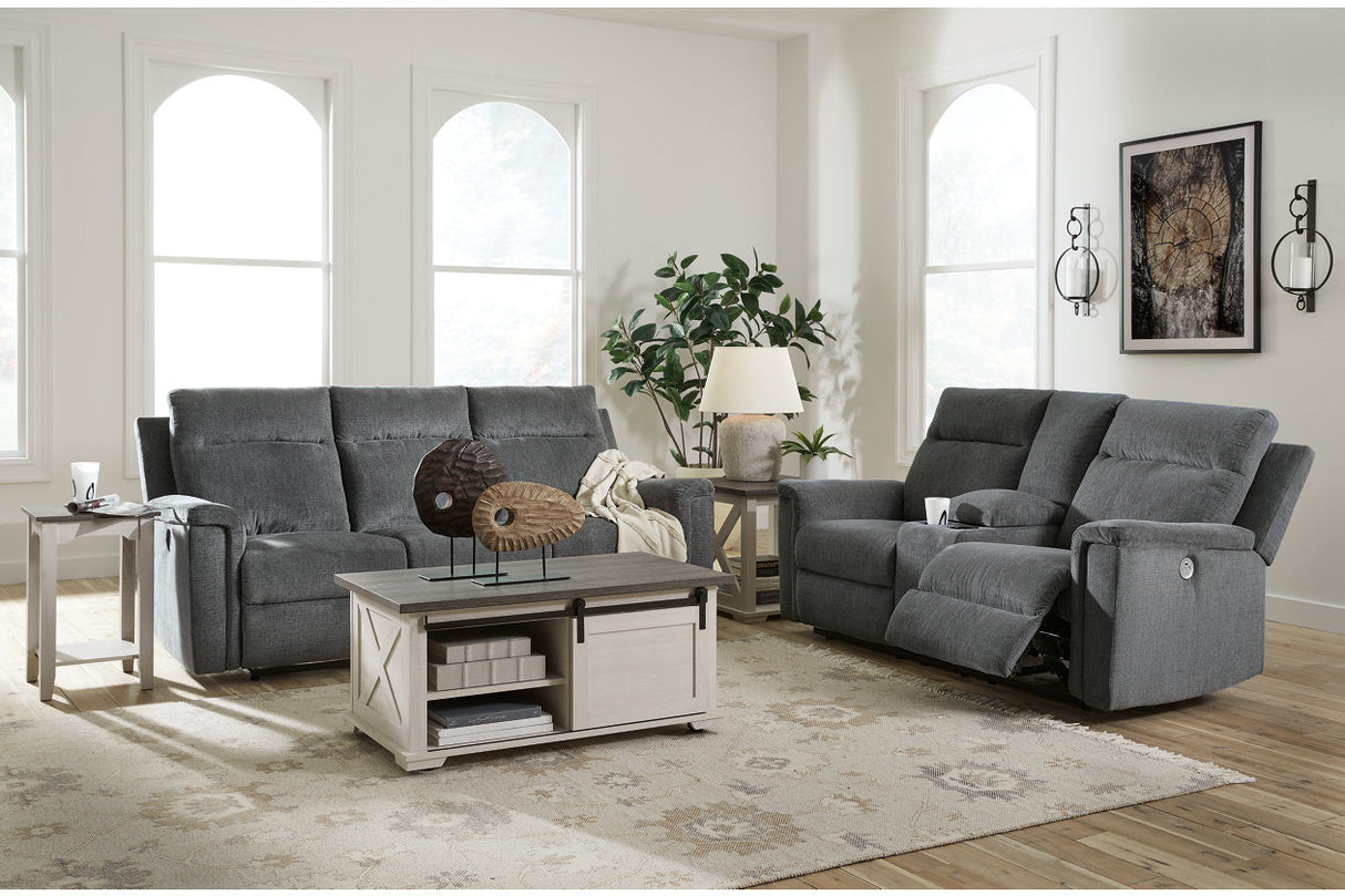 Barnsana Gravel Power Reclining Living Room Set -  Ashley - Luna Furniture