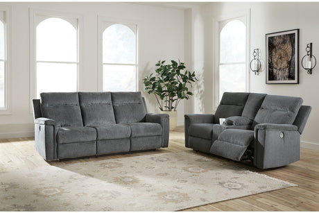 Barnsana Gravel Power Reclining Living Room Set -  Ashley - Luna Furniture