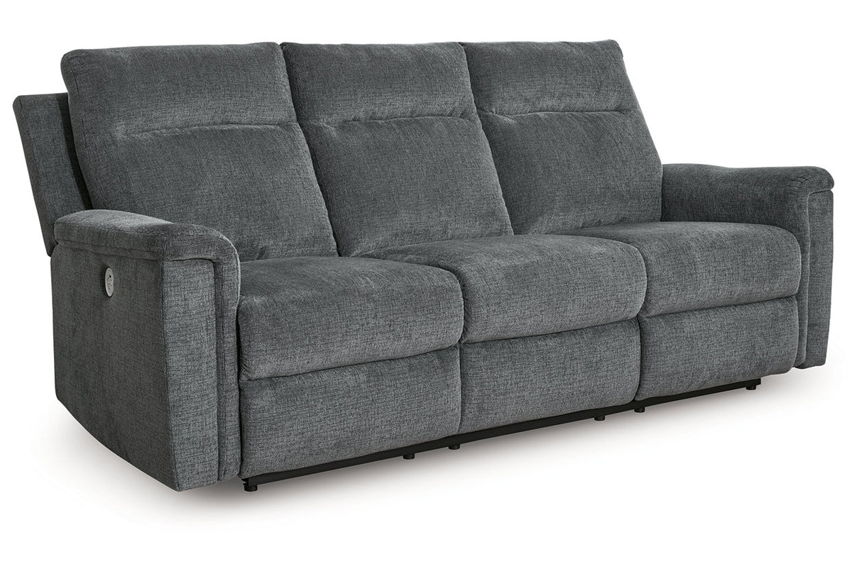 Barnsana Gravel Power Reclining Sofa, Loveseat and Recliner -  Ashley - Luna Furniture