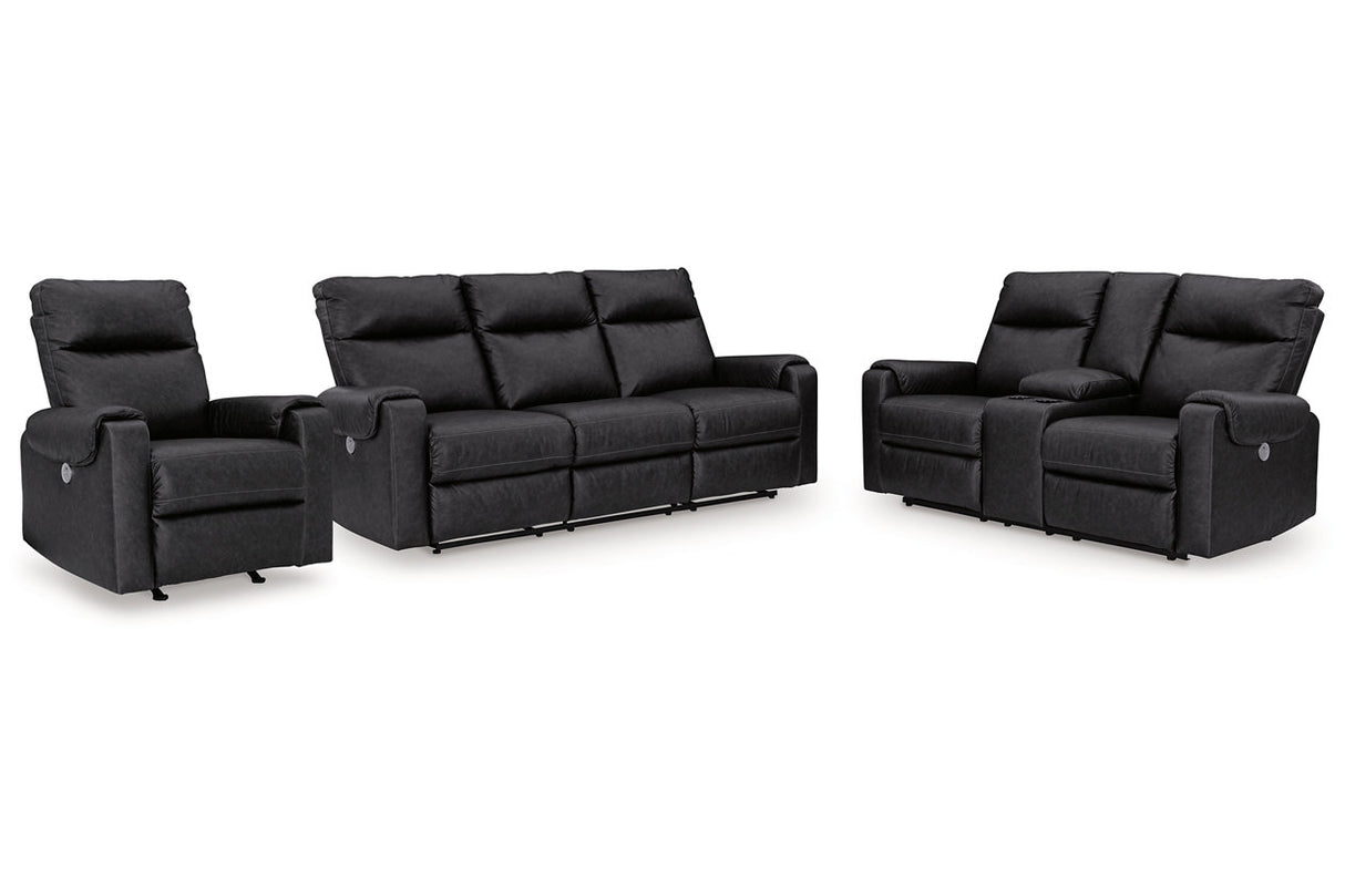 Axtellton Carbon Power Reclining Sofa, Loveseat and Recliner from Ashley - Luna Furniture