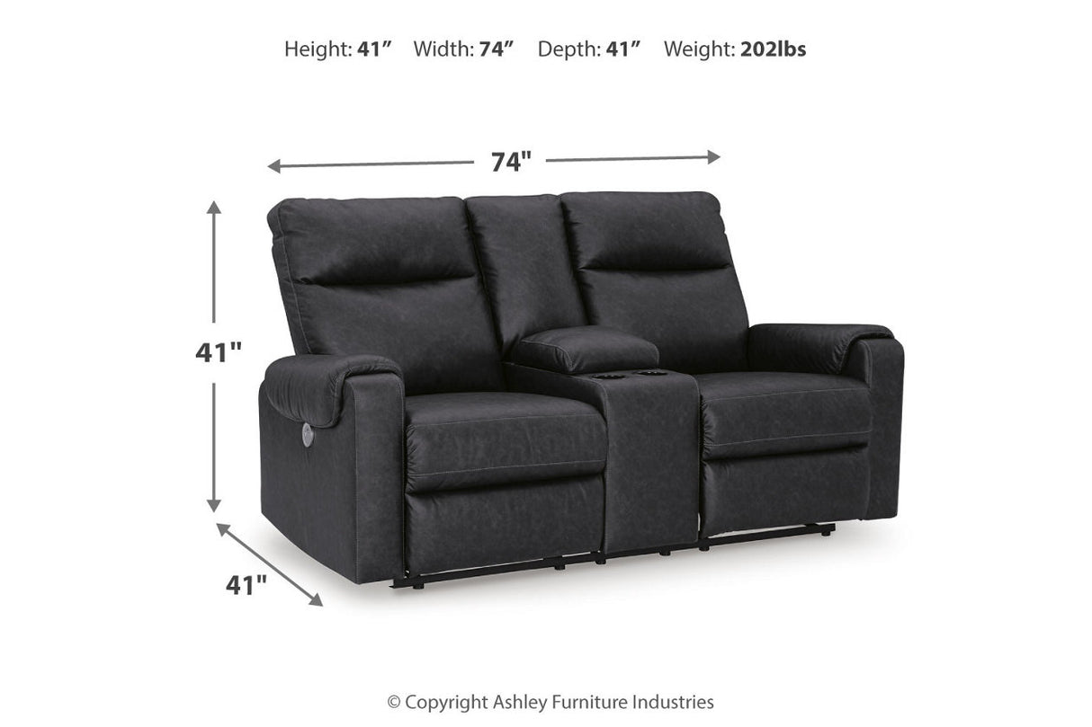 Axtellton Carbon Power Reclining Sofa, Loveseat and Recliner from Ashley - Luna Furniture