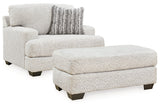 Brebryan Flannel Oversized Chair and Ottoman from Ashley - Luna Furniture