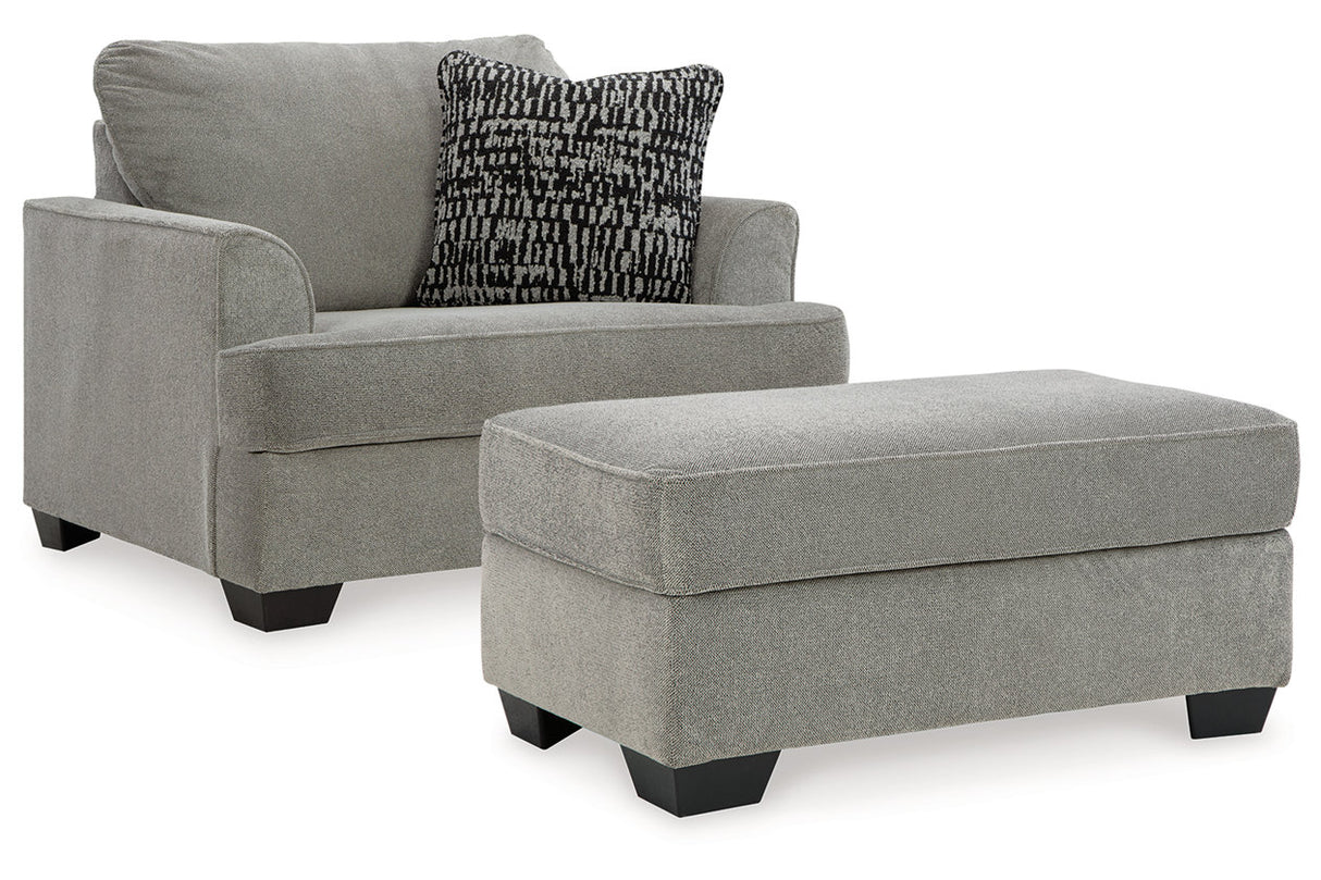 Deakin Ash Oversized Chair and Ottoman from Ashley - Luna Furniture