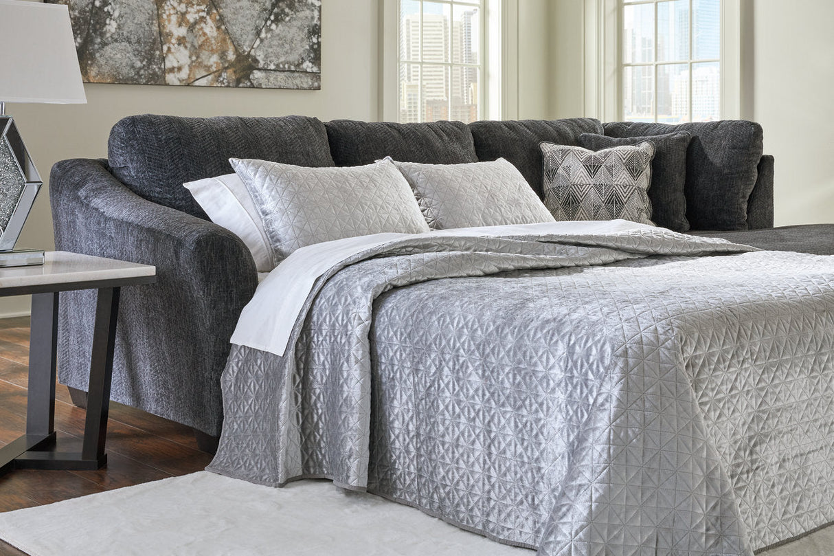 Biddeford Shadow 2-Piece RAF Chaise Sleeper Sectional -  Ashley - Luna Furniture