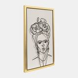 35x59, Hand Painted Frida Illusion, Wht/blk from Sagebrook Home - Luna Furniture