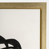 35x59, Hand Painted Gold Frame Geometric Face, Blk from Sagebrook Home - Luna Furniture