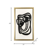 35x59, Hand Painted Gold Frame Geometric Face, Blk from Sagebrook Home - Luna Furniture