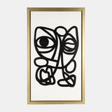 35x59, Hand Painted Gold Frame Geometric Face, Blk from Sagebrook Home - Luna Furniture