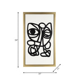 35x59, Hand Painted Gold Frame Geometric Face, Blk from Sagebrook Home - Luna Furniture