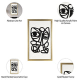 35x59, Hand Painted Gold Frame Geometric Face, Blk from Sagebrook Home - Luna Furniture