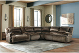 Clonmel Chocolate 6-Piece Reclining Sectional from Ashley - Luna Furniture