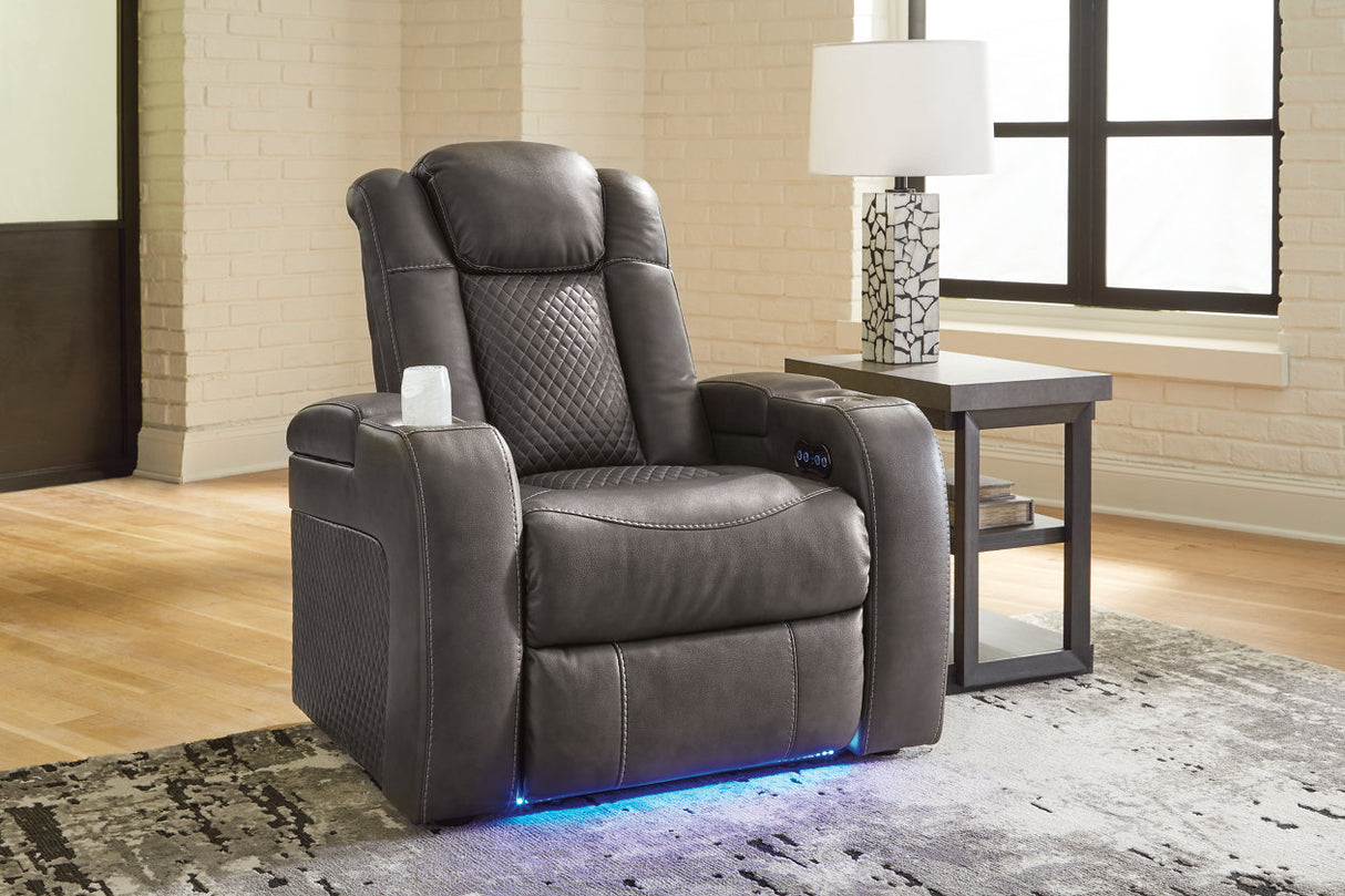 Fyne-Dyme Shadow Power Reclining Sofa, Loveseat and Recliner -  Ashley - Luna Furniture