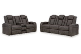 Fyne-Dyme Shadow Power Reclining Living Room Set from Ashley - Luna Furniture