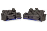 Fyne-Dyme Shadow Power Reclining Living Room Set from Ashley - Luna Furniture