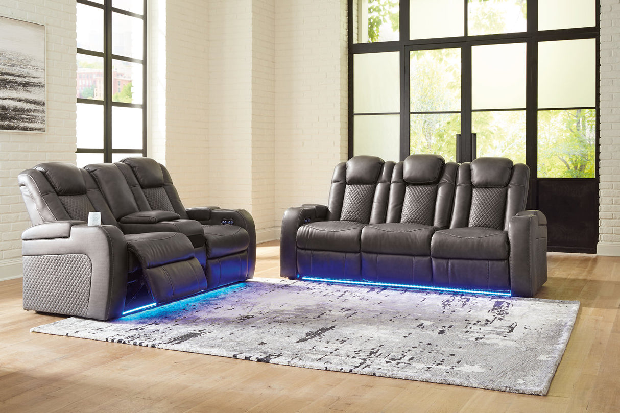 Fyne-Dyme Shadow Power Reclining Living Room Set from Ashley - Luna Furniture