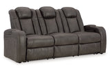 Fyne-Dyme Shadow Power Reclining Sofa, Loveseat and Recliner -  Ashley - Luna Furniture