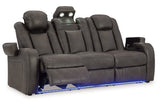 Fyne-Dyme Shadow Power Reclining Sofa, Loveseat and Recliner -  Ashley - Luna Furniture