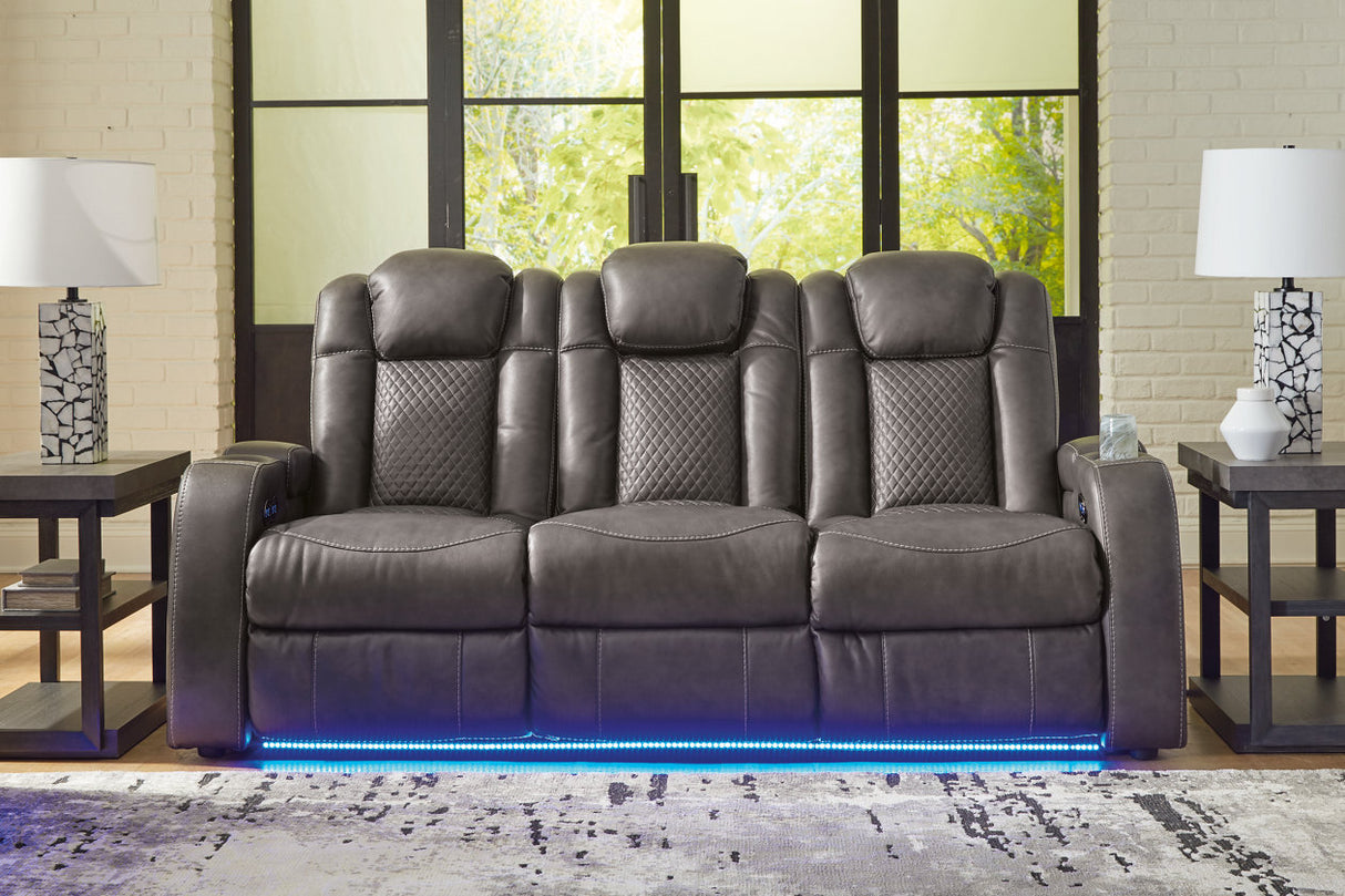 Fyne-Dyme Shadow Power Reclining Sofa, Loveseat and Recliner -  Ashley - Luna Furniture