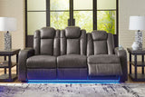 Fyne-Dyme Shadow Power Reclining Sofa, Loveseat and Recliner -  Ashley - Luna Furniture