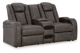 Fyne-Dyme Shadow Power Reclining Sofa, Loveseat and Recliner -  Ashley - Luna Furniture