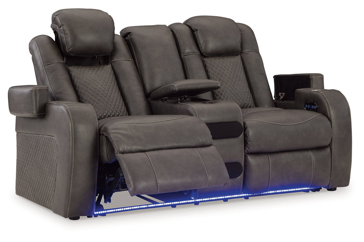 Fyne-Dyme Shadow Power Reclining Sofa, Loveseat and Recliner -  Ashley - Luna Furniture