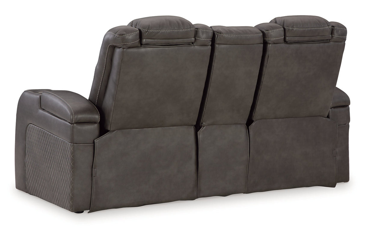 Fyne-Dyme Shadow Power Reclining Sofa, Loveseat and Recliner -  Ashley - Luna Furniture